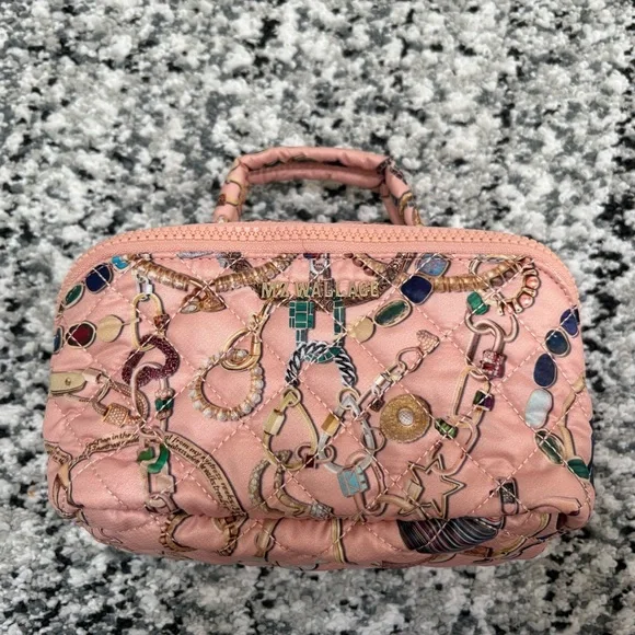 MZ Wallace x Marla Aaron Pink Lock Print Accordion Jewelry Case Bag - Picture 15 of 16